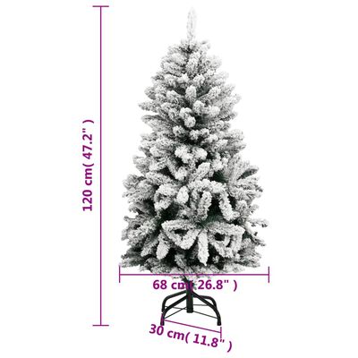 vidaXL Kunstkerstboom met scharnieren en sneeuw 120 cm