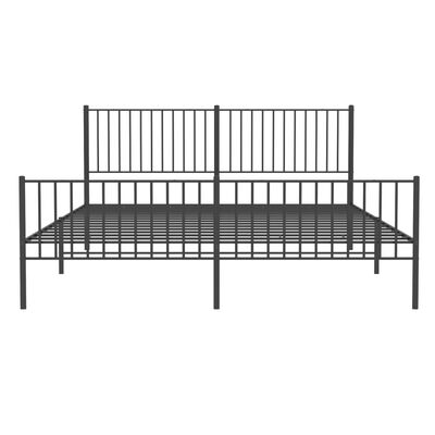 vidaXL Bedframe met voetbord zonder matras metaal zwart 180x200 cm