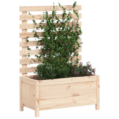 vidaXL Plantenbak met rek 79x39,5x114 cm massief grenenhout