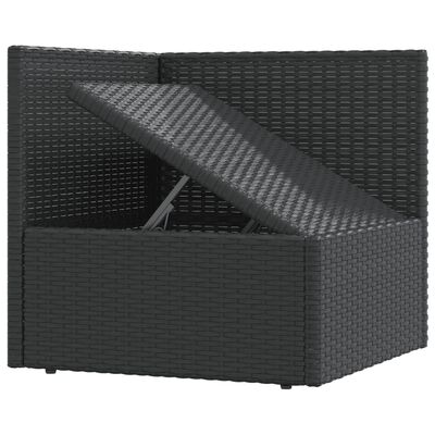 vidaXL 10-delige Loungeset met kussens poly rattan zwart