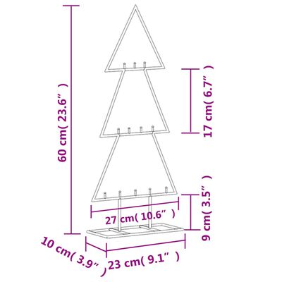 vidaXL Kerstdecoratie kerstboom 60 cm metaal zwart