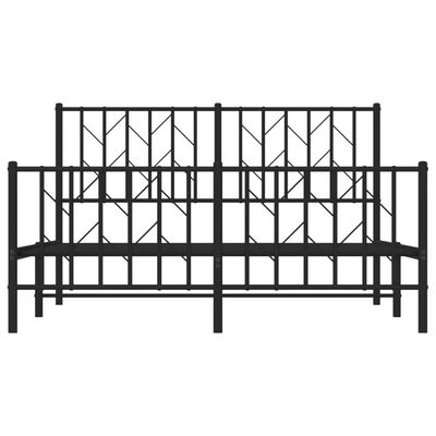 vidaXL Bedframe met hoofd- en voeteneinde metaal zwart 140x200 cm