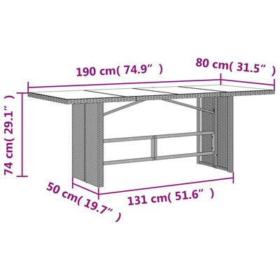 vidaXL 7-delige Tuinset met kussens poly rattan zwart