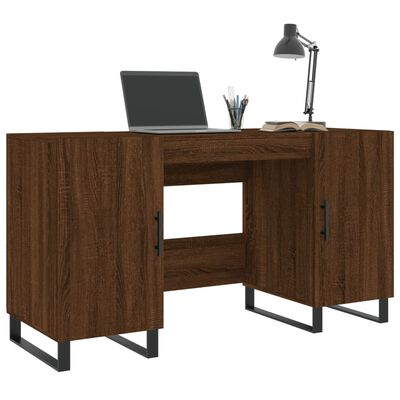 vidaXL Bureau 140x50x75 cm bewerkt hout bruin eikenkleur