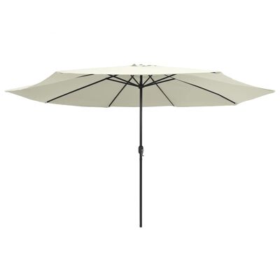 vidaXL Parasol met metalen paal 390 cm zandwit