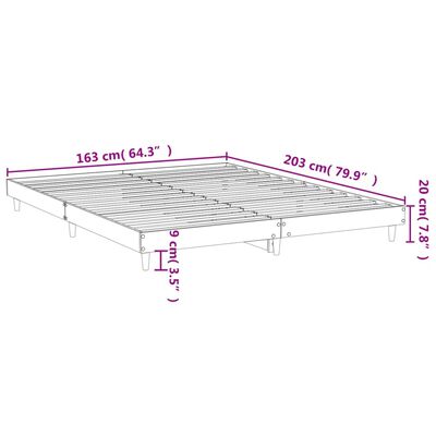 vidaXL Bedframe zonder matras hout sonoma eikenkleurig 160x200 cm