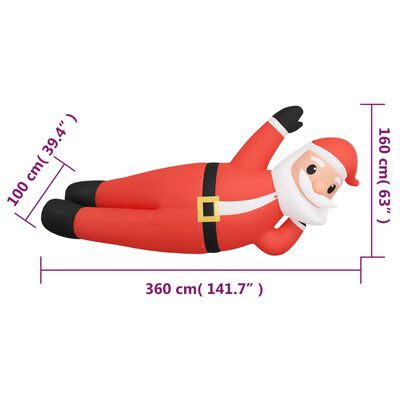 vidaXL Kerstman liggend met LED's opblaasbaar 160 cm