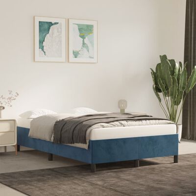 vidaXL Bedframe fluweel donkerblauw 120x190 cm