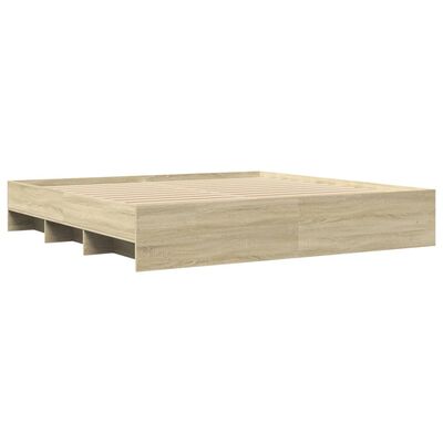 vidaXL Bedframe bewerkt hout sonoma eikenkleurig 200x200 cm