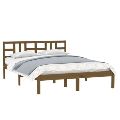 vidaXL Bedframe massief hout honingbruin 200x200 cm