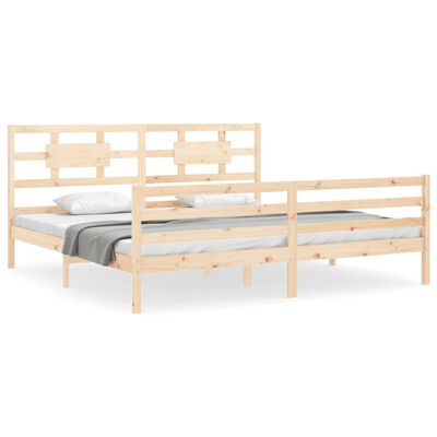 vidaXL Bedframe met hoofdbord massief hout