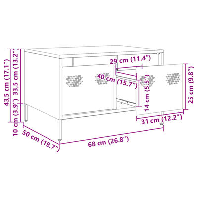 vidaXL Tv-meubel 68x50x43,5 cm koudgewalst staal roze