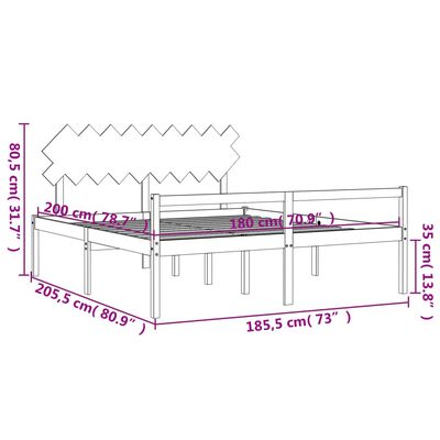 vidaXL Seniorenbed met hoofdbord massief hout wit