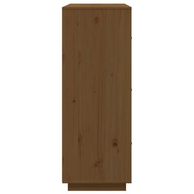 vidaXL Hoge kast 67x40x108,5 cm massief grenenhout honingbruin