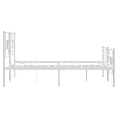 vidaXL Bedframe met hoofd- en voeteneinde metaal wit 160x200 cm