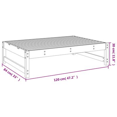 vidaXL Tuinvoetenbank 120x80 cm massief grenenhout honingbruin