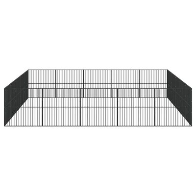 vidaXL Hondenkennel 20 panelen gepoedercoat staal zwart