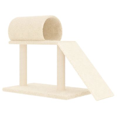 vidaXL Kattenmeubel met tunnel en ladder 55,5 cm crèmekleurig