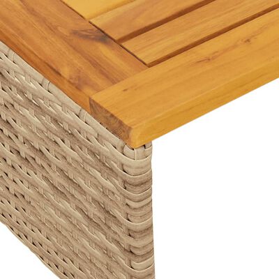 vidaXL Tuinbank met tafel en kussens L-vormig poly rattan beige