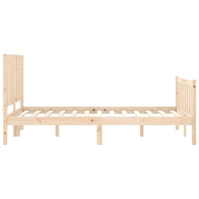 vidaXL Bedframe met hoofdbord massief hout