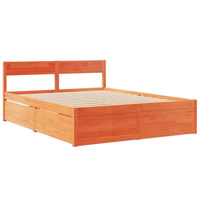 vidaXL Bedframe zonder matras massief grenenhout wasbruin 160x200 cm