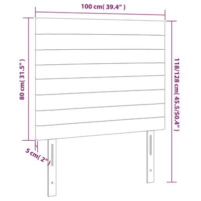 vidaXL Hoofdbord LED 100x5x118/128 cm fluweel roze