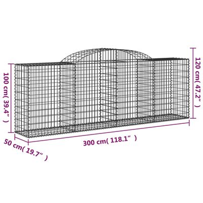 vidaXL Schanskorven 20 st gewelfd 300x50x100/120 cm ijzer