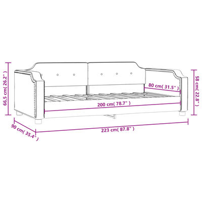 vidaXL Slaapbank 80x200 cm stof zwart