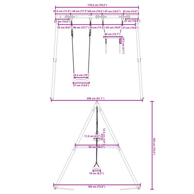 vidaXL Schommelset met schommel en trapeze