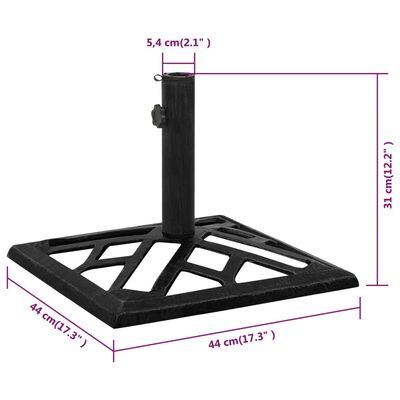 vidaXL Parasolvoet 44x44x31 cm gietijzer zwart