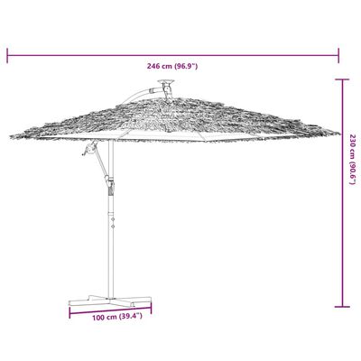 vidaXL Parasol met stalen paal 246x246x230 cm blauw