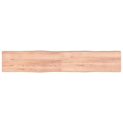 vidaXL Tafelblad natuurlijke rand 220x40x(2-6) cm eikenhout lichtbruin