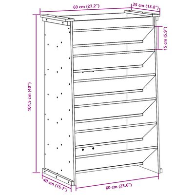 vidaXL Kruidenbak 6-laags 69x40x101,5 cm geïmpregneerd grenenhout