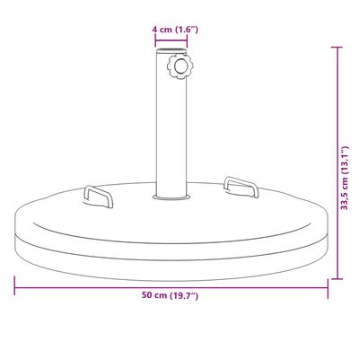 vidaXL Parasolvoet met handgrepen voor stok van Ø38 / 48 mm 25 kg rond