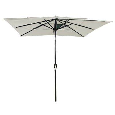 vidaXL Parasol 3-laags met aluminium paal 2,5x2,5 m zandkleurig