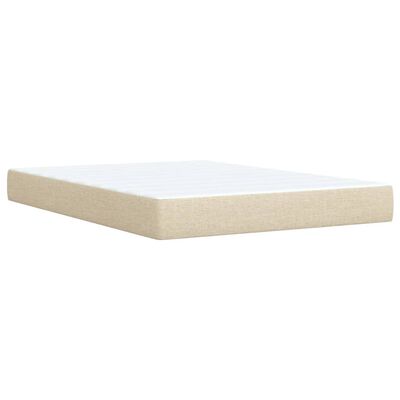 vidaXL Boxspring met matras stof crèmekleurig 160x200 cm