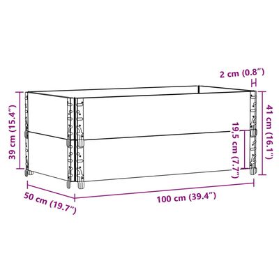 vidaXL Palletopzetranden 2 st 100x50 cm massief grenenhout bruin