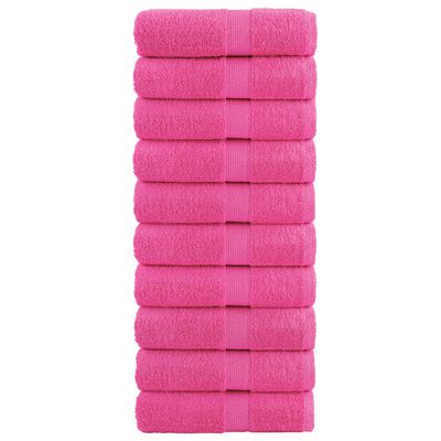 vidaXL Gastendoekjes SOLUND 10 st 600 g/m² 30x50 cm roze