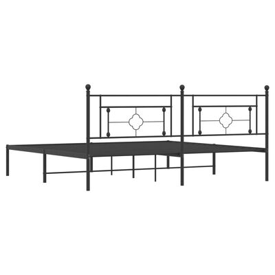 vidaXL Bedframe met hoofdbord metaal zwart 193x203 cm