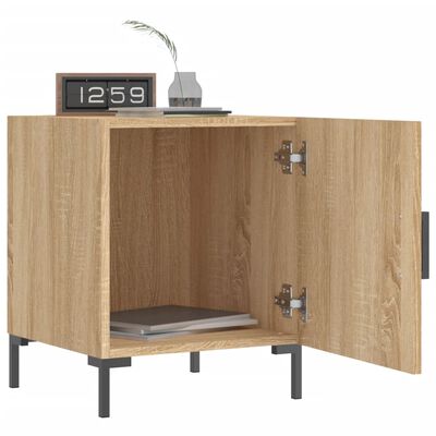 vidaXL Nachtkastjes 2 st 40x40x50 cm bewerkt hout sonoma eikenkleurig