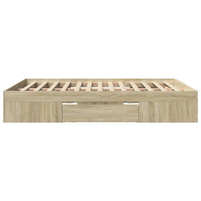 vidaXL Bedframe zonder matras hout sonoma eikenkleurig 150x200 cm