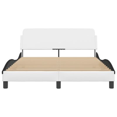 vidaXL Bedframe met hoofdbord kunstleer zwart en wit 120x200 cm