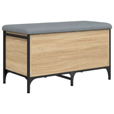 vidaXL Opbergbankje 82x42x45 cm bewerkt hout sonoma eikenkleurig