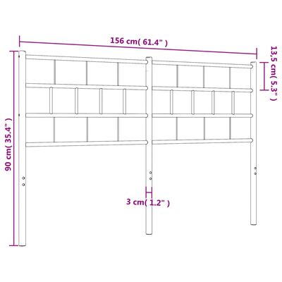 vidaXL Hoofdbord 150 cm metaal wit