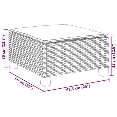 vidaXL 8-delige Loungeset met kussens poly rattan grijs