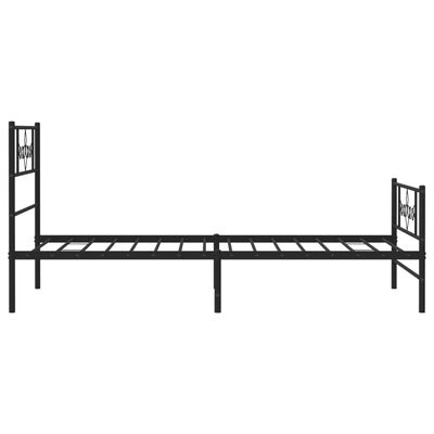 vidaXL Bedframe met hoofd- en voeteneinde metaal zwart 100x190 cm