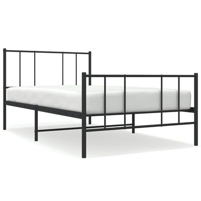 vidaXL Bedframe met hoofd- en voeteneinde metaal zwart 90x190 cm