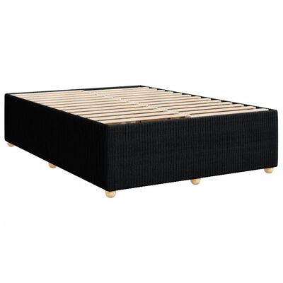 vidaXL Boxspring met matras stof zwart 140x200 cm