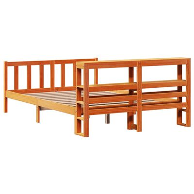 vidaXL Bedframe met hoofdbord grenenhout wasbruin 140x200 cm