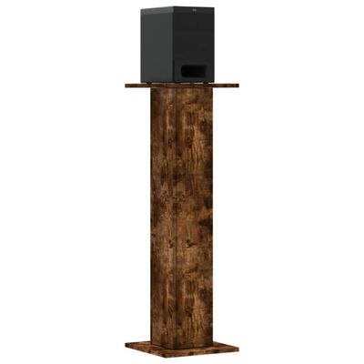 vidaXL Speakerstandaards 2 st 30x30x95 cm bewerkt hout gerookt eiken